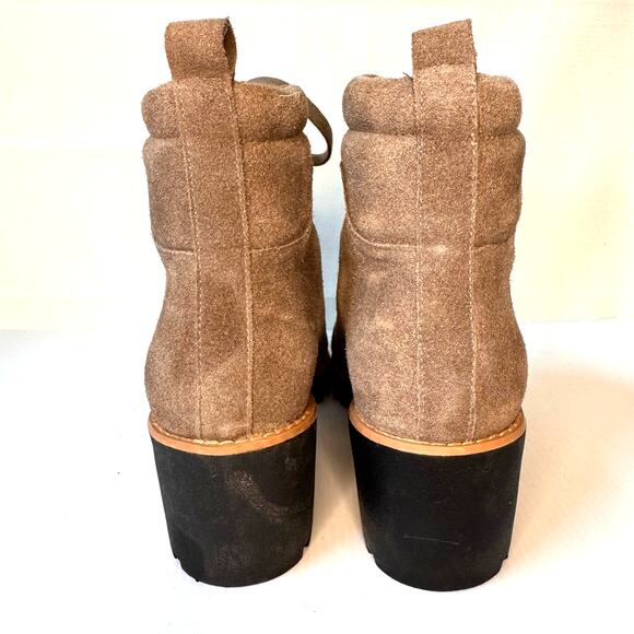 CASLON Jadey Suede Boots Women's 8 Lace Up Taupe Gray Hiking Gorpcore Nordstrom - Picture 6 of 13